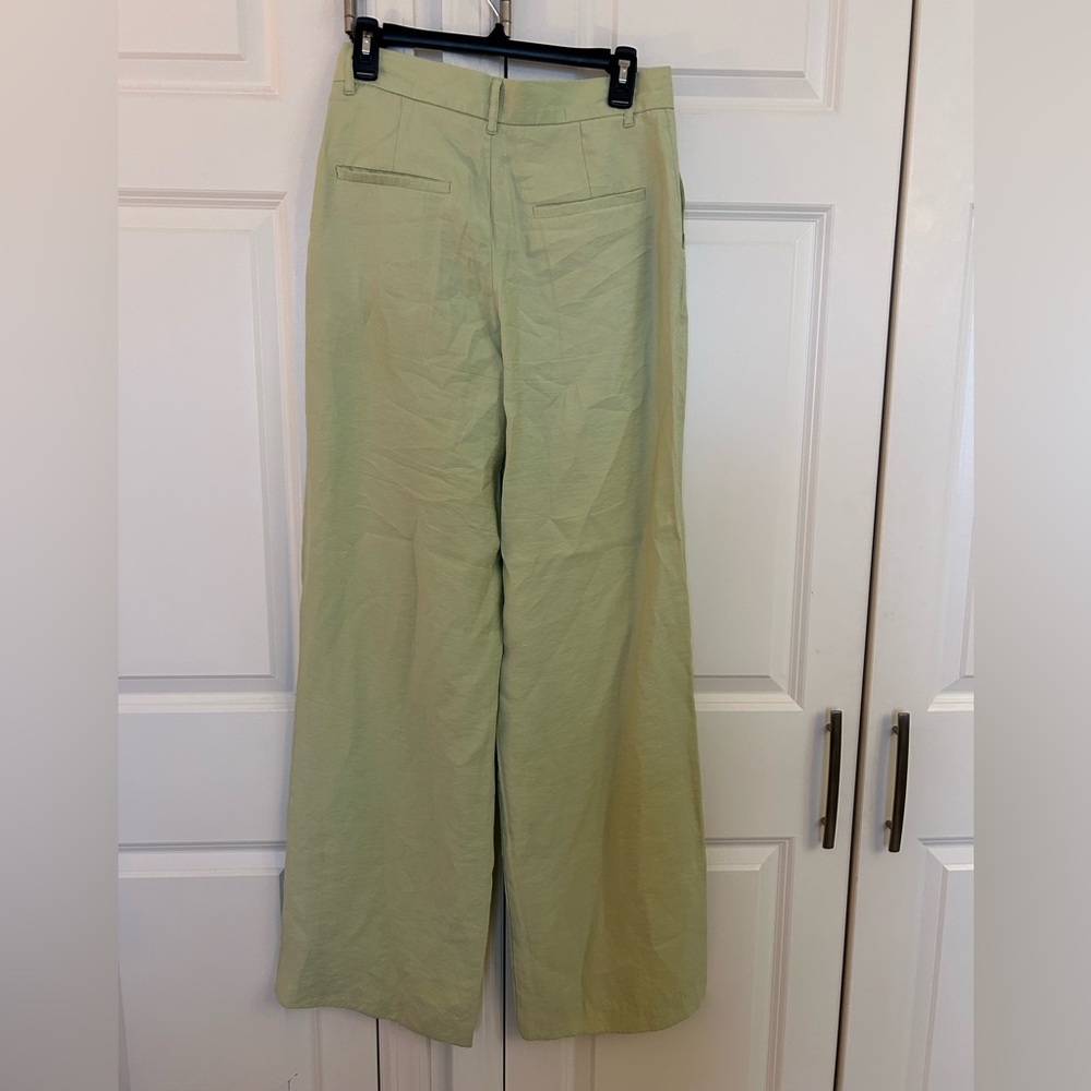Zara Light Green Pleated Trousers - Picture 2 of 6